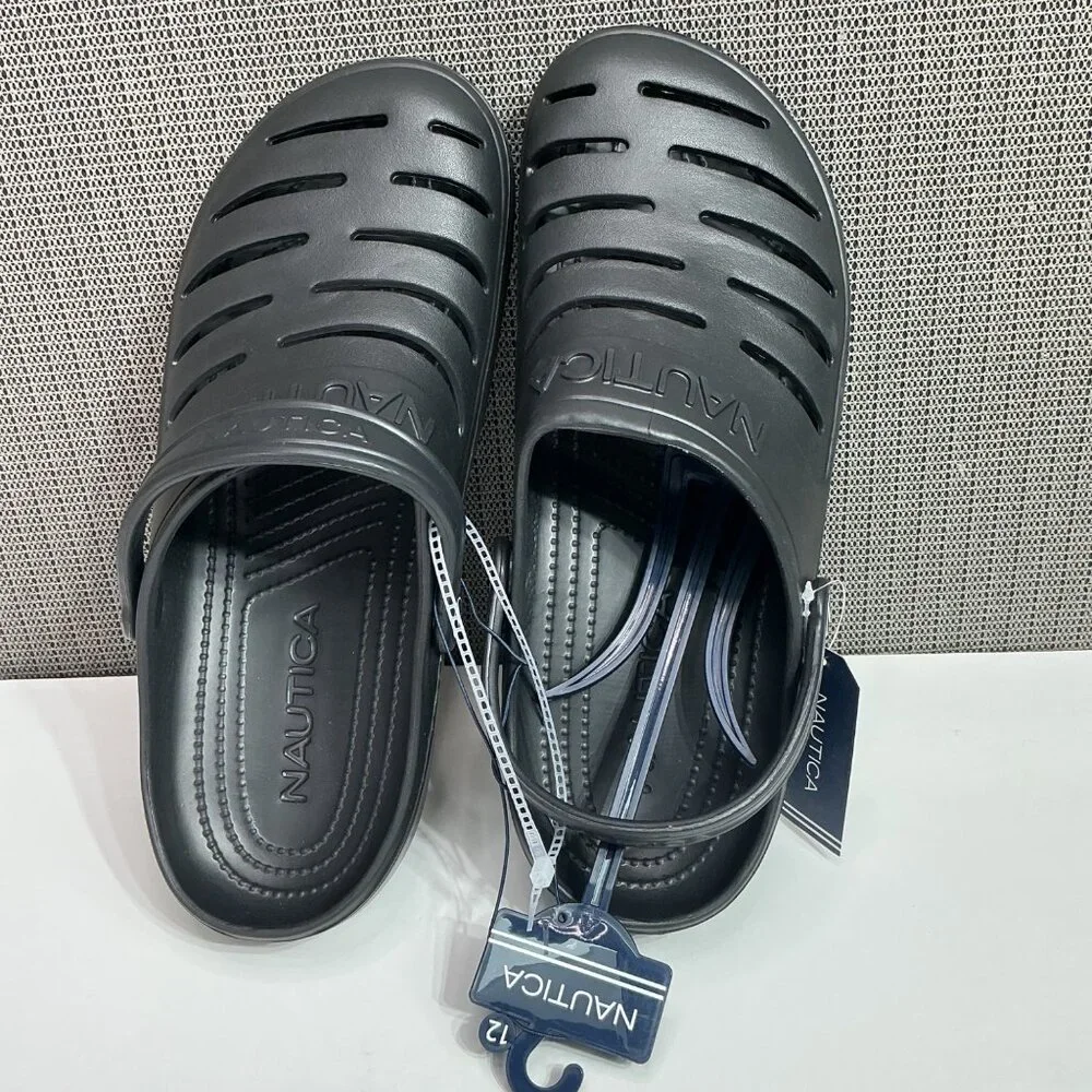 Nautica Mens River Edge Slip-On Clogs Size 12 Black - Picture 6 of 8